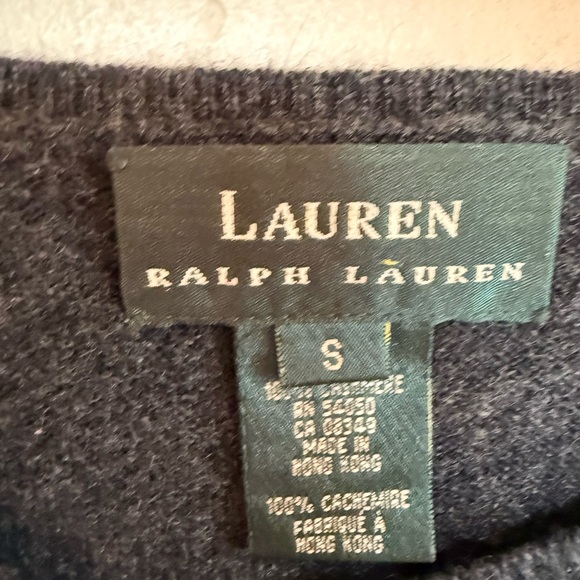 Lauren Ralph Lauren Gray Crew Neck Cashmere Sweater - Picture 4 of 5